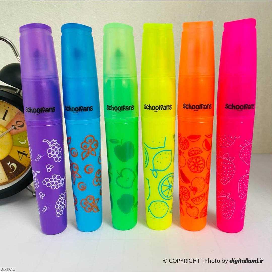 ماژیک های‌لایت 6 رنگ schoolfans FA925007 Jumbo Fruits