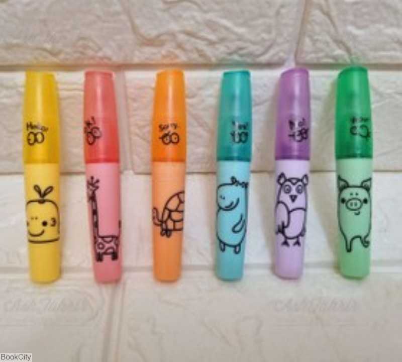 ماژیک های‌لایت 6 رنگ schoolfans FA925008 Jumbo Animals