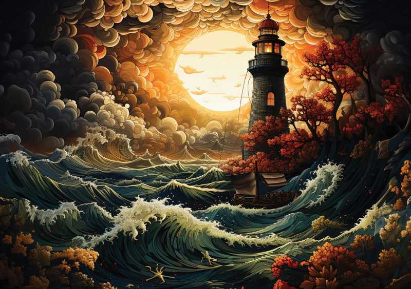 Puzzle Lighthouse In A Storm 5405 1500cs