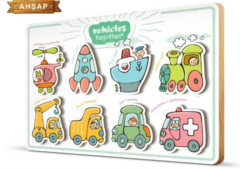 پازل چوبی 5860 Vehicles Tasitlar 8pcs
