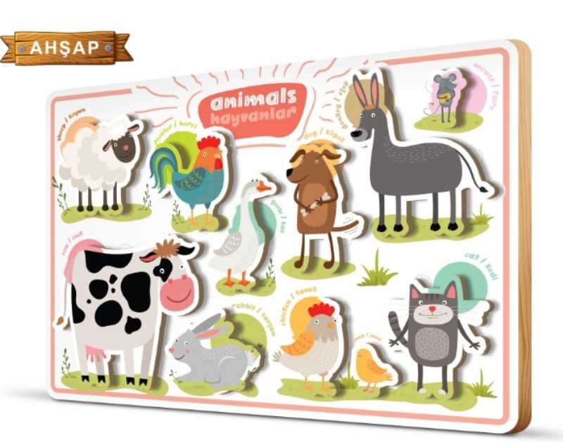 پازل چوبی 5861 Animals hayvanlar 8pcs