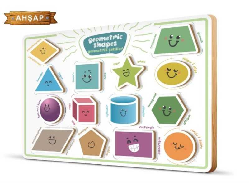 پازل چوبی 5877 Geometrik Sekiller 8pcs