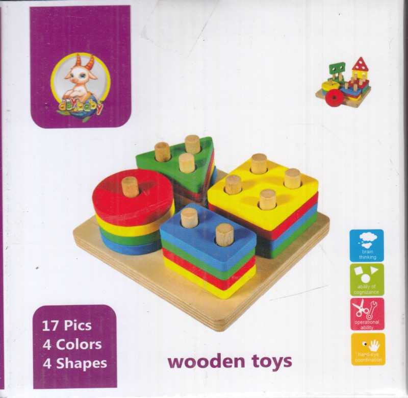 مونته سوری 4 ستون چوبی Wooden toys