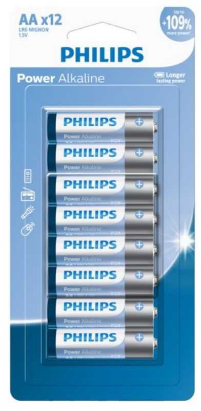 باتری قلم 12 عددی PHILIPS Power Alkaline LR6 Mignon - 0