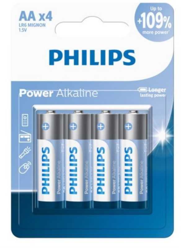 باتری قلم 4 عددی PHILIPS Power Alkaline LR6 Mignon