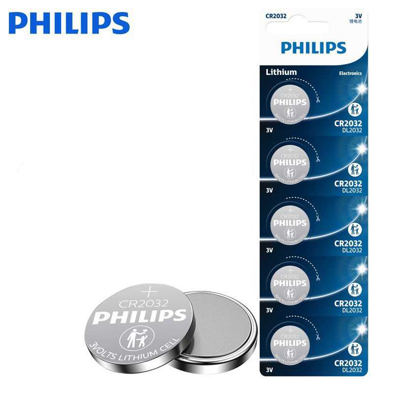 باتری سکه‌ای 5 عددی PHILIPS Lithium CR2032