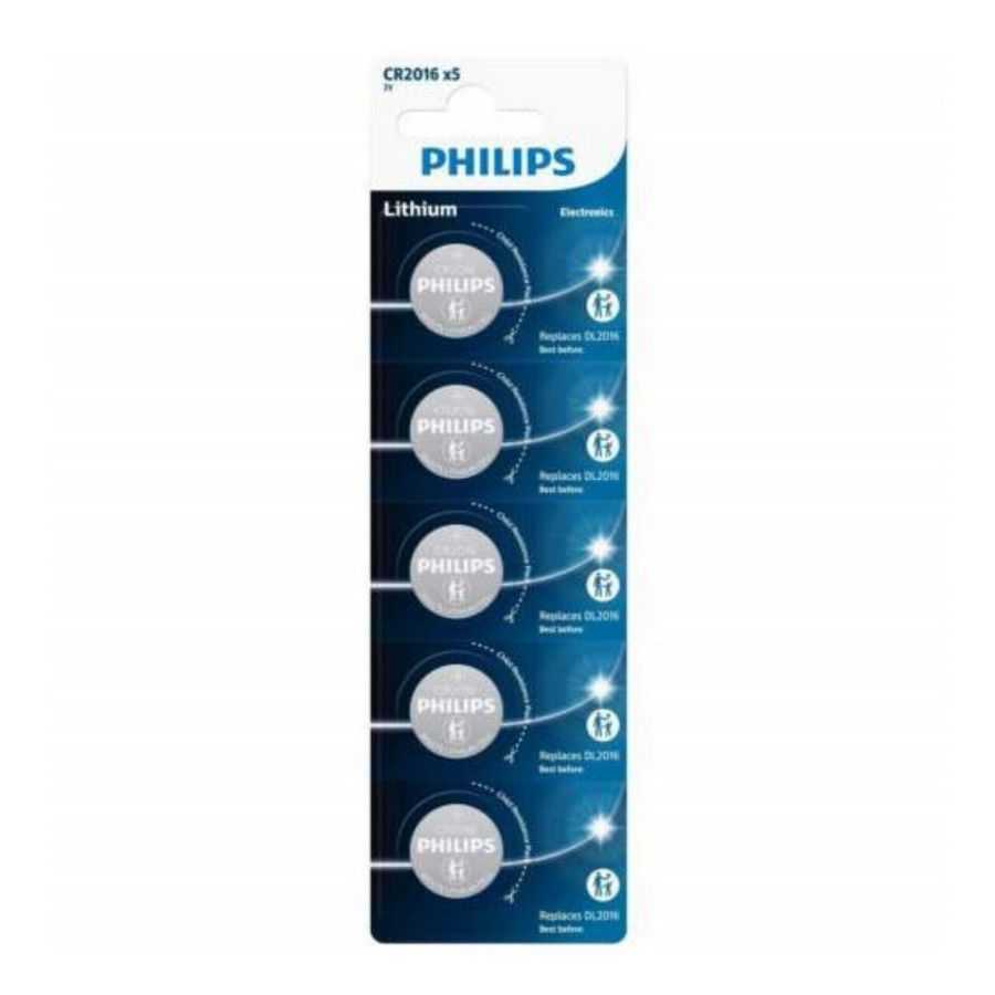 باتری سکه‌ای 5 عددی PHILIPS Lithium CR2016