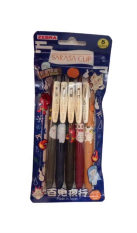 ست روان‌نویس 5 رنگ فشاری ZEBRA Sarasa Anime 0.5mm JJ15-JM-5CA - 0