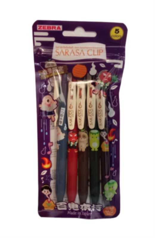 ست روان‌نویس 5 رنگ فشاری ZEBRA Sarasa Anime 0.5mm JJ15-JM-5CB