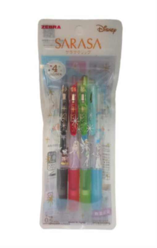 ست روان‌نویس 4 رنگ فشاری ZEBRA Sarasa Disney 0.5mm JJ29-DSF-4CA - 0