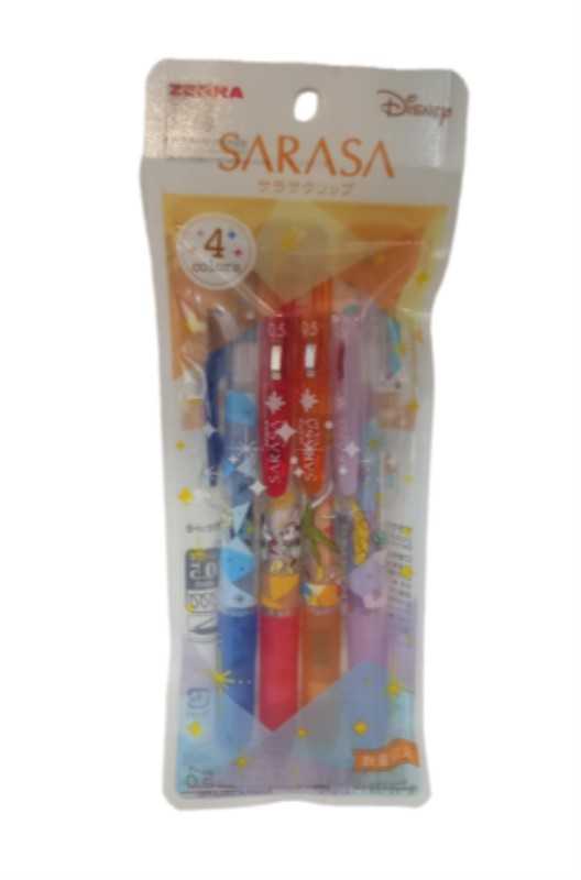 ست روان‌نویس 4 رنگ فشاری ZEBRA Sarasa Disney 0.5mm JJ29-DSF-4CB