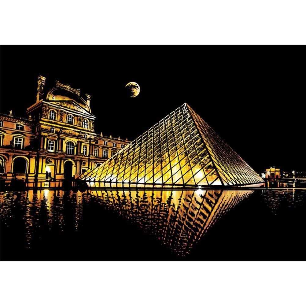 اسکرچ پینتینگ Scratch Colorful City Louvre