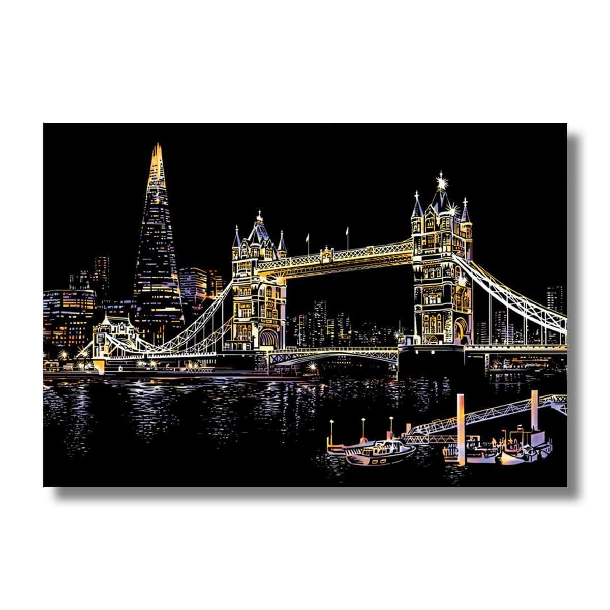 اسکرچ پینتینگ Scratch Colorful City II Tower Bridge