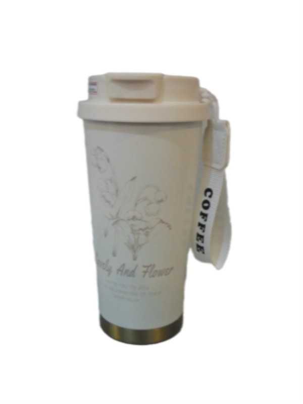 تراول ماگ 2 قفل گل‌دار سفید 6013 - 002235 - 0