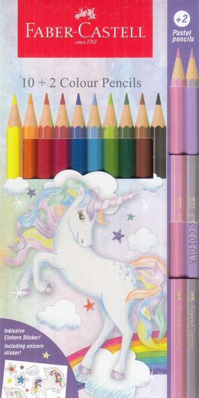 مدادرنگی 12 رنگ مقوایی طرح تک شاخ FABER CASTELL 115127