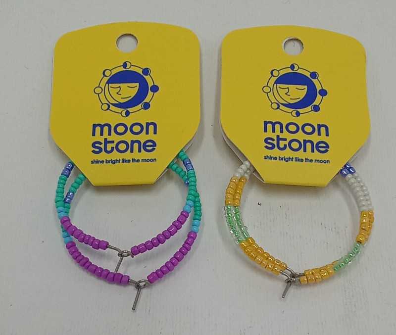 گوشواره حلقه‌ای منجوق Moon Stone