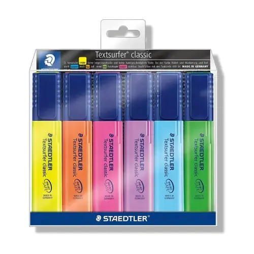 ماژیک های‌لایت 6 رنگ STAEDTLER 364 WP6-C6 Textsurfer Classic