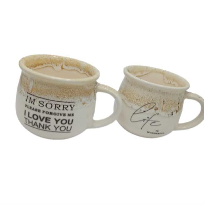 ماگ دسته‌دار نوشته‌دار بزرگ موجو سرامیک - 0