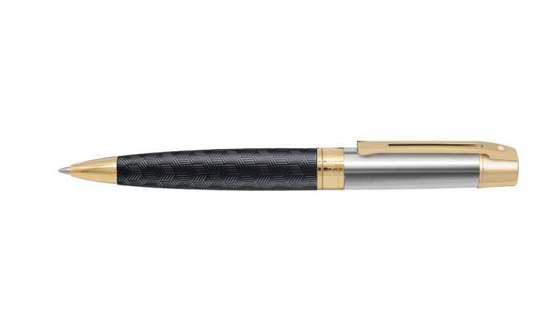 خودکار نیمه استیل مشکی گیره طلا طرح‌دار SHEAFFER 300 - 0