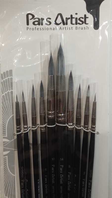 قلم‌مو 10 روغن گرد کوتاه Pars Artist 1100 - 0