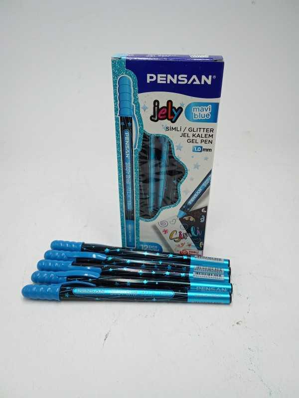 خودکار اکلیلی آبی PENSAN 2800 Glitter Gel Pen 1.0mm - 0