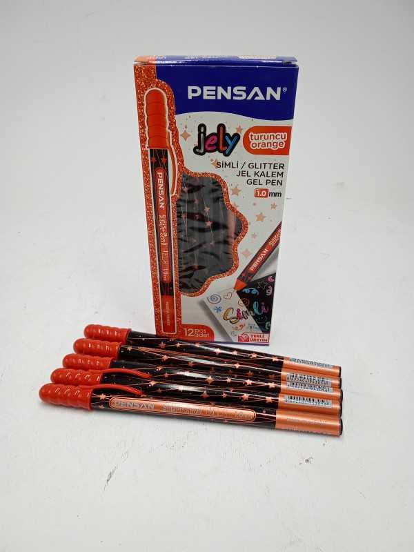 خودکار اکلیلی نارنجی PENSAN 2800 Glitter Gel Pen 1.0mm