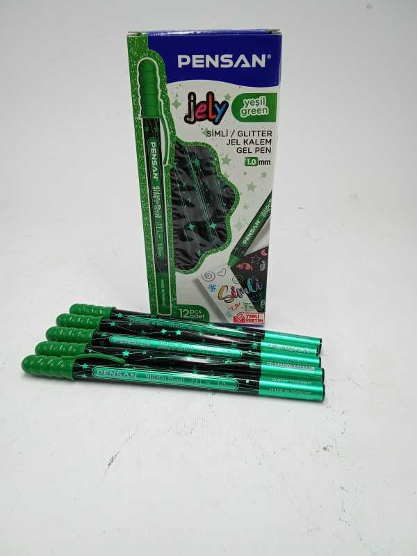 خودکار اکلیلی سبز PENSAN 2800 Glitter Gel Pen 1.0mm