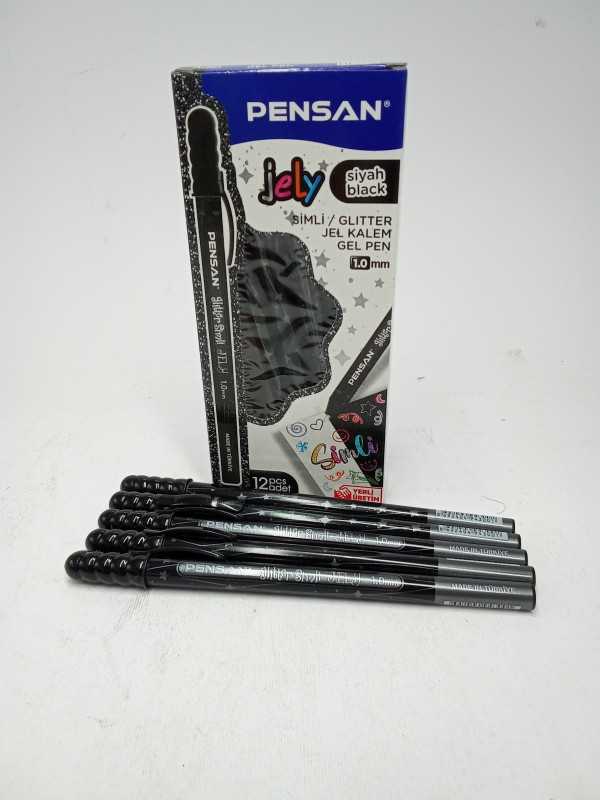 خودکار اکلیلی مشکی PENSAN 2800 Glitter Gel Pen 1.0mm - 0