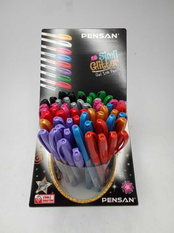 خودکار اکلیلی آبی PENSAN Glitter Gel 1.0mm