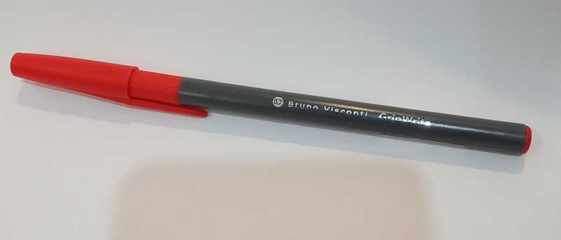 خودکار قرمز بدنه طوسی Bruno Visconti 20-0326/23 GripeWrite 0.7mm