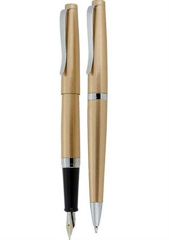 خودکار و خودنویس بدنه طلایی مات گیره استیل EUROPEN Vita