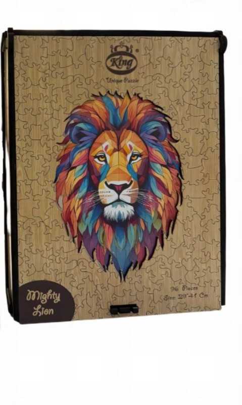 پازل با جعبه چوبی بزرگ Mighty lion 96pcs