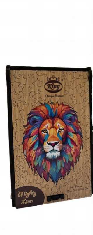 پازل با جعبه چوبی کوچک Mighty lion 96pcs