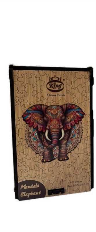 پازل با جعبه چوبی کوچک Mandala elephant 140pcs