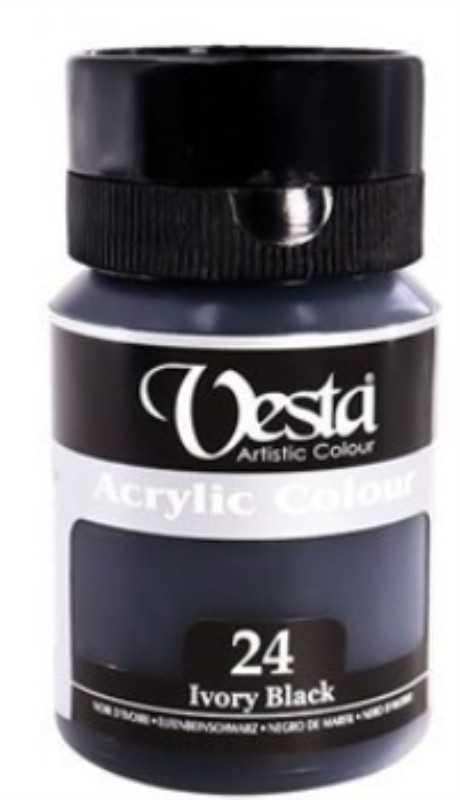 رنگ آکریلیک Vesta 250ml Ivory Black 24