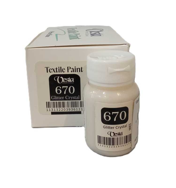 رنگ پارچه Vesta 60ml Glitter Crystal 670