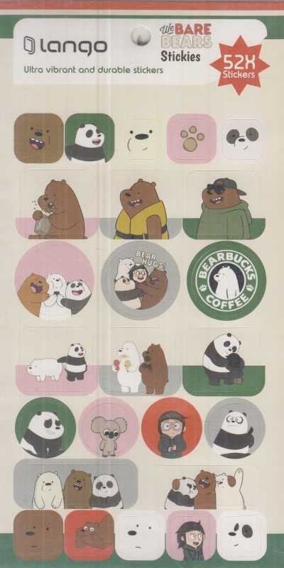 استیکر 52 تکه  We Bare Bears 3612