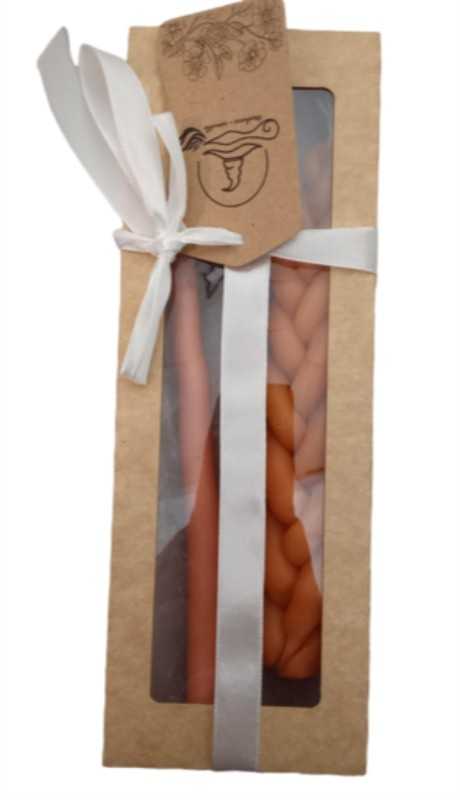 شمع 2 عددی بافت و ساده Sahere Candles