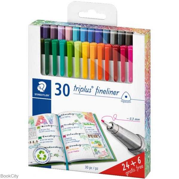 روان‌نویس 30 رنگ نوک نمدی STAEDTLER 334C30 Triplus