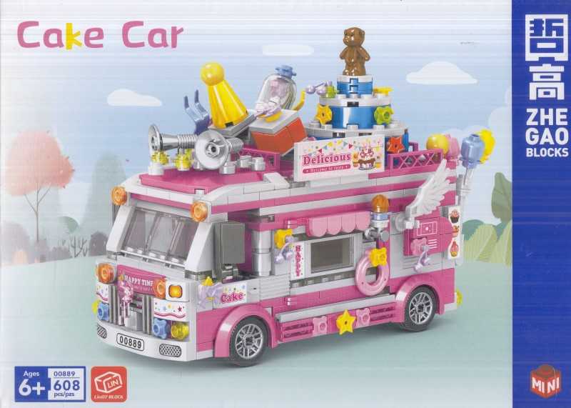 ساختنی ماشین کیک فروش ZHEGAO BLOCKS Cake Car 00889 608pcs