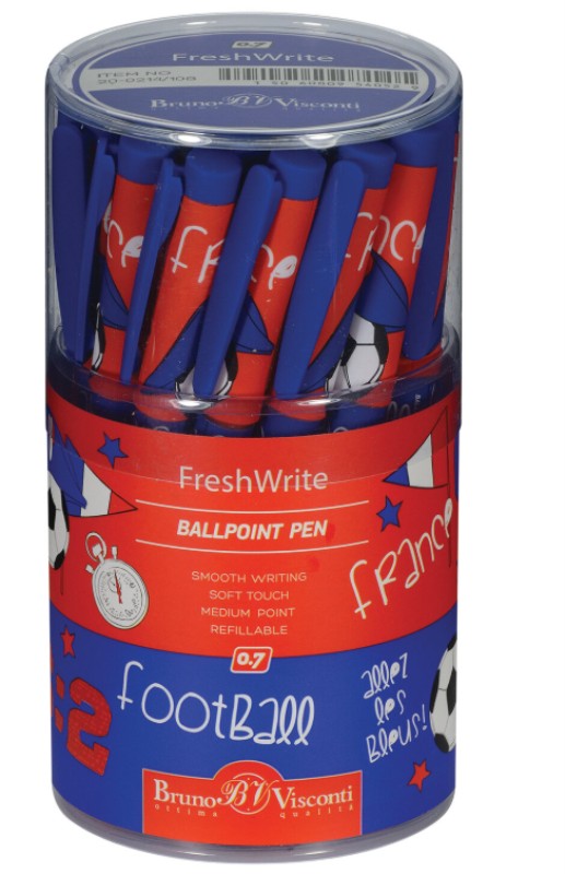 خودکار آبی طرح فوتبال Bruno Visconti 20-0214/108 FreshWrite 0.7mm - 0