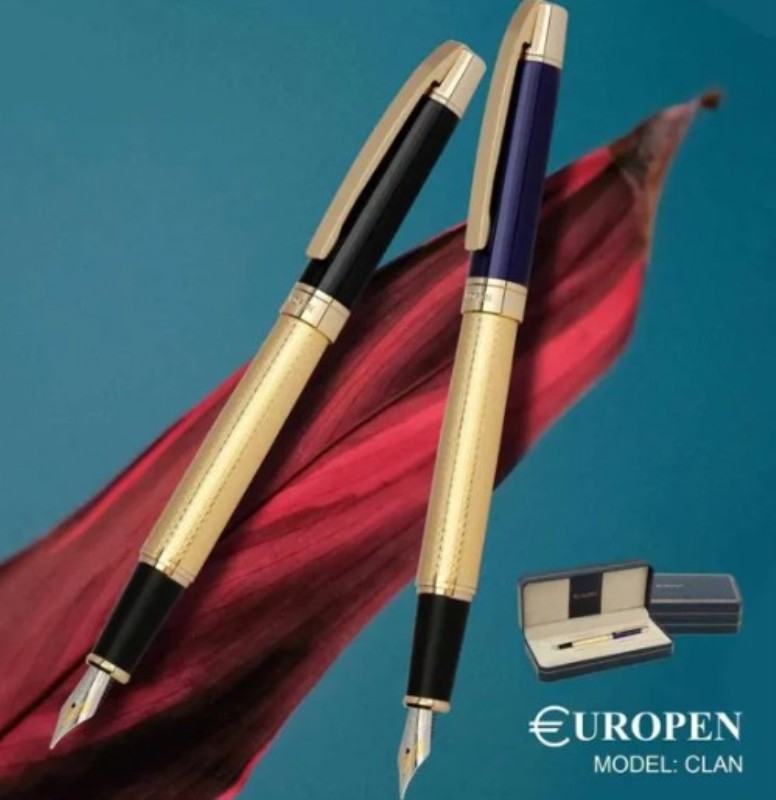 خودنویس نیمه مشکی گیره طلا EUROPEN Clan
