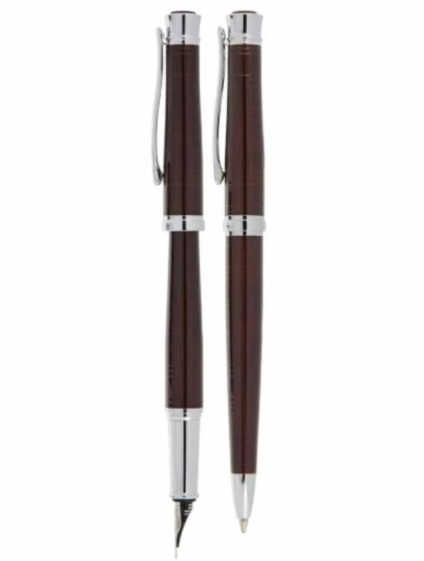 خودکار و خودنویس قهوه‌ای گیره استیل EUROPEN Stand