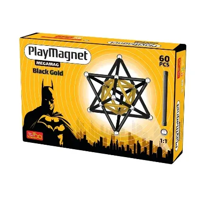 آهنربا مگامگ بتمن مشکی طلایی Play Magnet Megamag Batman Black Gold 60pcs