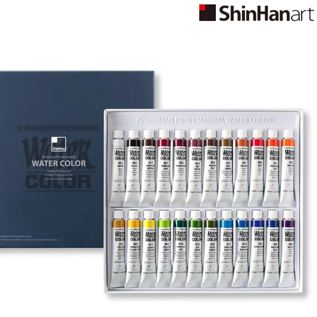 آبرنگ 24 رنگ آرتیست ShinHan 12250700024 7.5ml