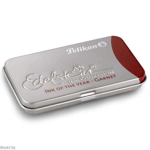 جوهر فشنگی قرمز 6 عددی بلند جعبه فلزی Pelikan 339648 Garnet - 0