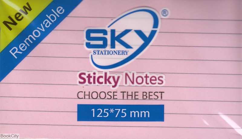 یادداشت چسب‌دار 100 برگ 75×125 رنگی خط‌دار Sky 1063
