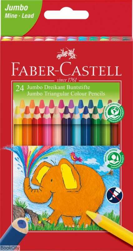 مدادرنگی 24 رنگ مقوایی FABER CASTELL 116524 Jumbo - 0