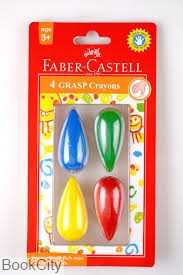 پاستل روغنی 4 رنگ مقوایی قالبی پاک‌شو FABER CASTELL 122704
