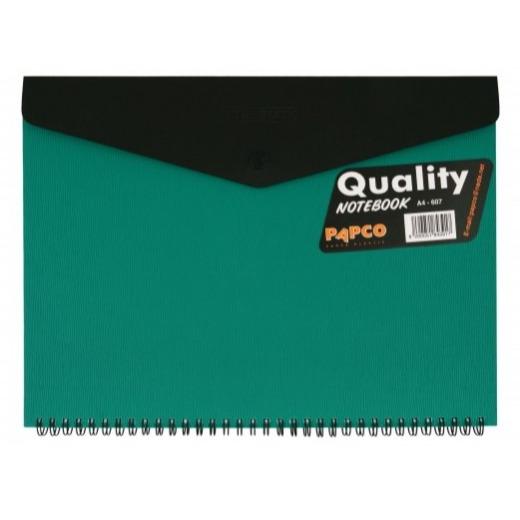 دفتر 80 برگ دکمه‌دار سیمی رحلی PAPCO A4-607 - 0